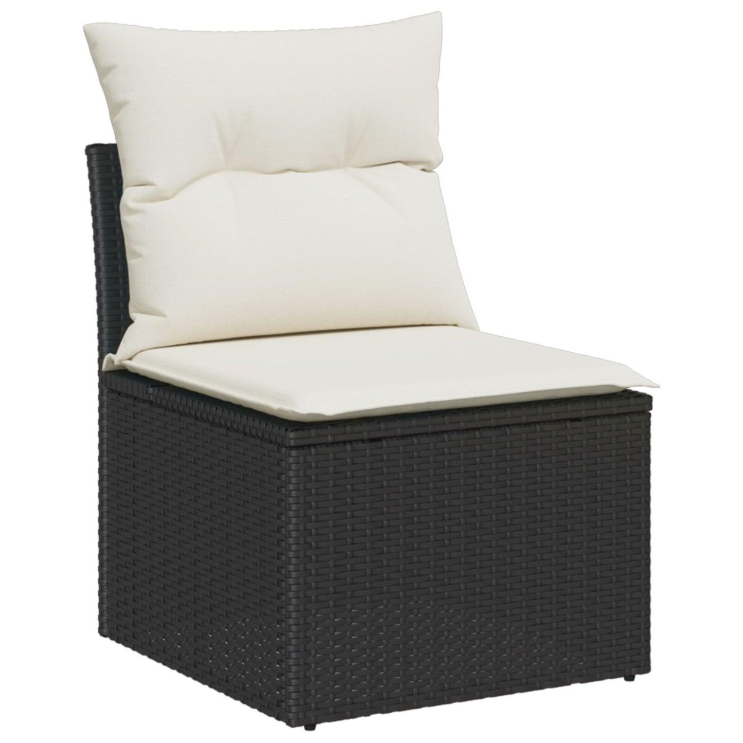 3 Teiliges Garten Sofa Set Mit Kissen Schwarz Poly Rattan