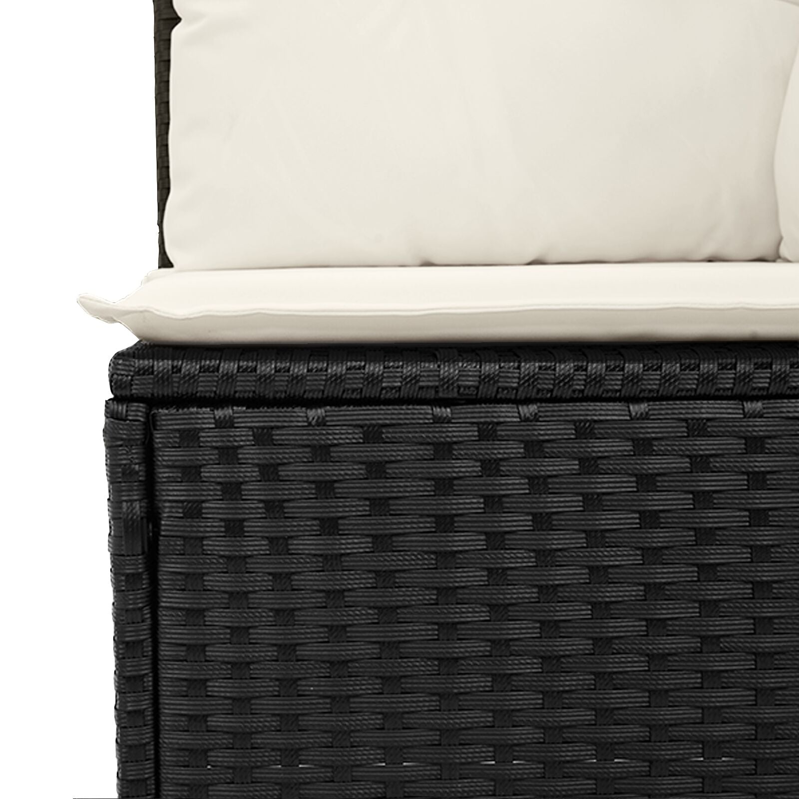 3 Teiliges Garten Sofa Set Mit Kissen Schwarz Poly Rattan
