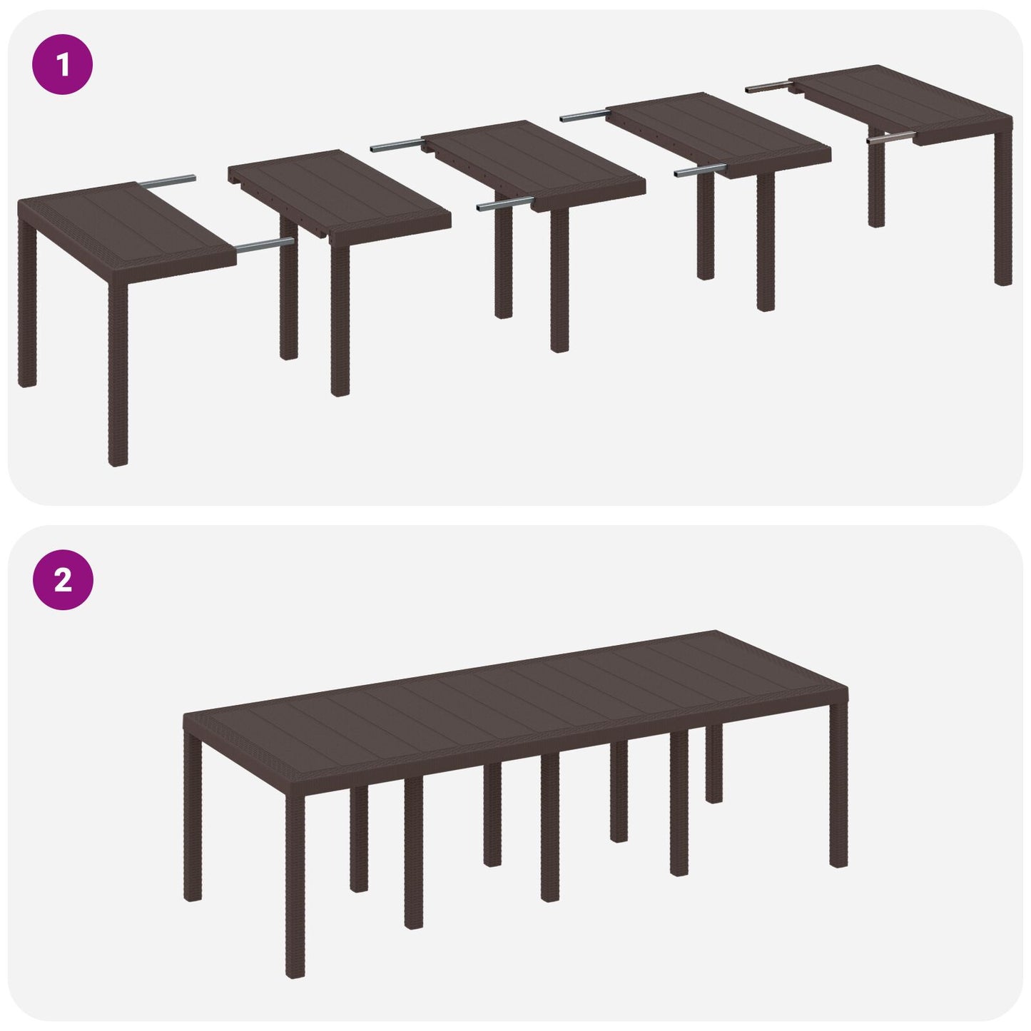 11-Teiliges Garten Essgruppe Mit Kissen Braun Poly Rattan